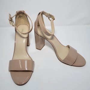 Nine West Women's Leather Ankle Strap Block Heel Sandals